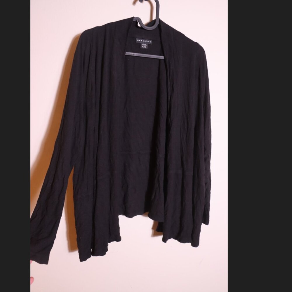 Metaphor XL Black Long Sleeve Shawl Shrug Soft Lightweight Layer